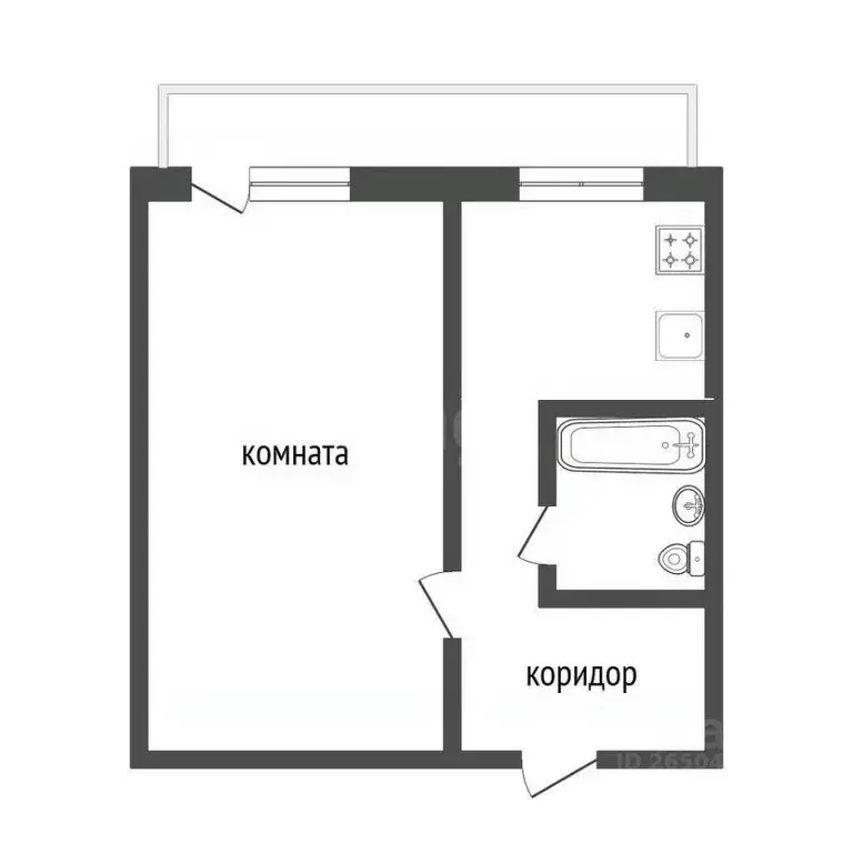1-к кв. Севастополь ул. Лизы Чайкиной, 97 (30.0 м) - Фото 1