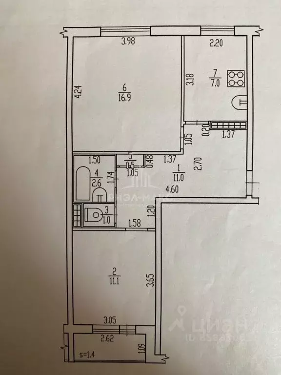 2-к кв. Брянская область, Брянск ул. Абашева, 4 (50.1 м) - Фото 1