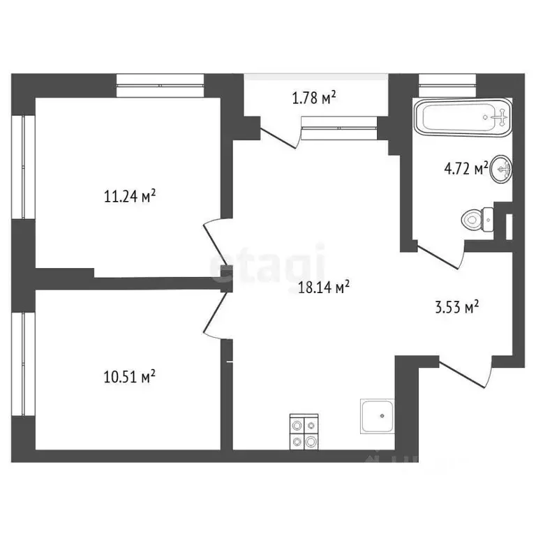 3-к кв. Тюменская область, Тюмень Полевая ул., 108 (50.0 м) - Фото 0