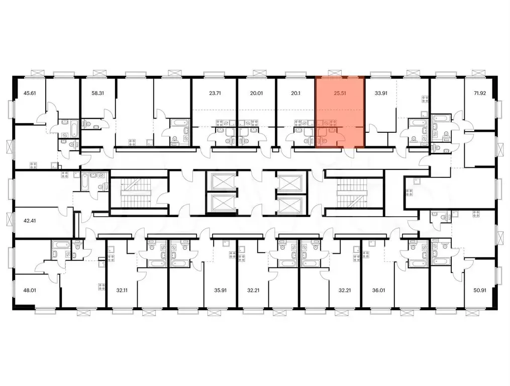 Квартира-студия, 25,5 м, 12/38 эт. - Фото 1