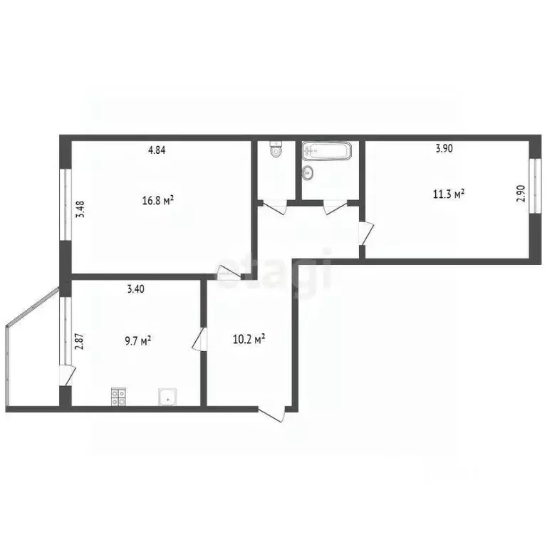 2-к кв. Ямало-Ненецкий АО, Ноябрьск Советская ул., 76 (52.2 м) - Фото 1
