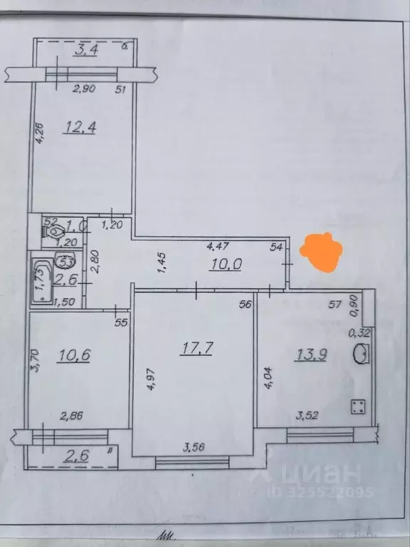 3-к кв. Самарская область, Самара ул. Егорова, 3 (68.0 м) - Фото 0