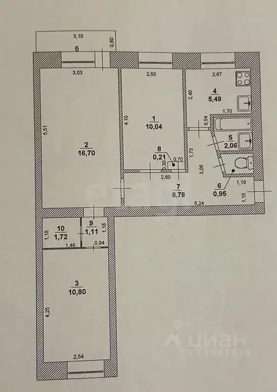 3-к кв. Ульяновская область, Ульяновск Пионерская ул., 10 (58.0 м) - Фото 1