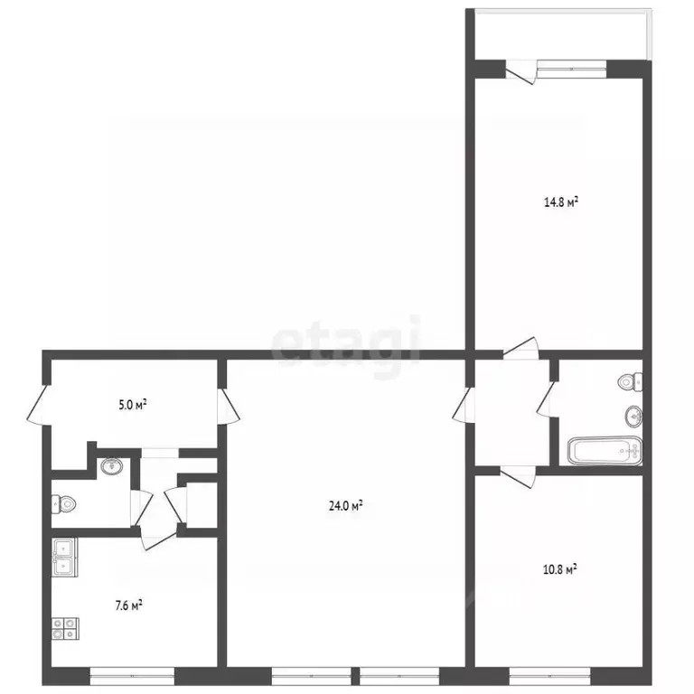 3-к кв. Свердловская область, Екатеринбург ул. Шаумяна, 93 (72.0 м) - Фото 1