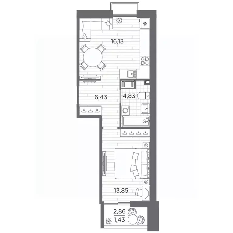 1-к кв. Санкт-Петербург Полюстровский просп., 87 (42.67 м) - Фото 1