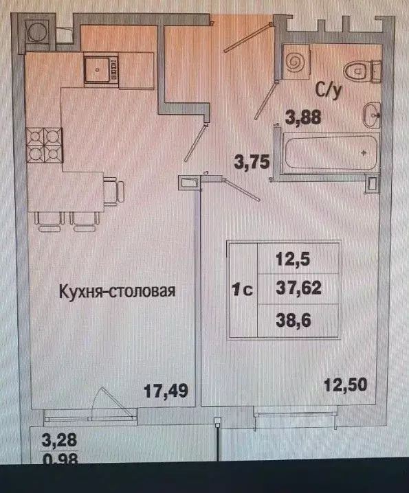 1-к кв. Ростовская область, Батайск ул. Ушинского, 41к1 (39.0 м) - Фото 1