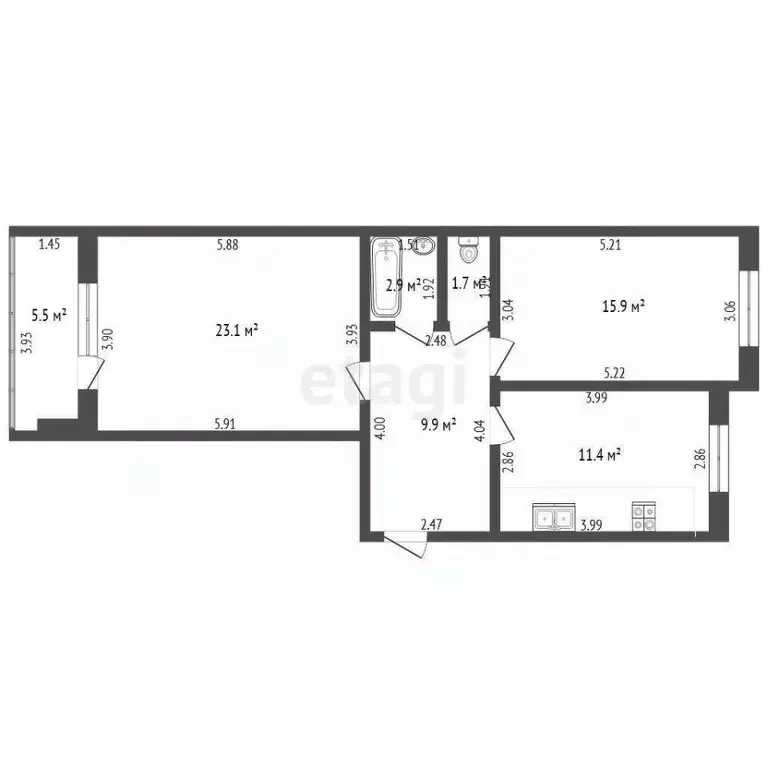 2-к кв. Орловская область, Орел Выставочная ул., 41 (64.9 м) - Фото 2