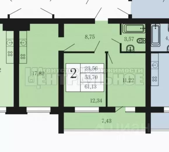2-к кв. Смоленская область, Смоленский муниципальный округ, д. Ясенная ... - Фото 2