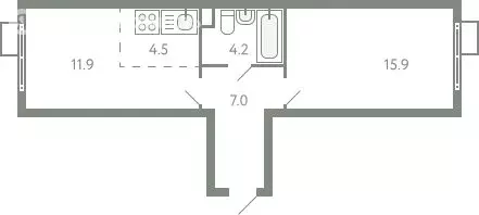 2-комнатная квартира: посёлок городского типа Молоково, жилой комплекс ... - Фото 1