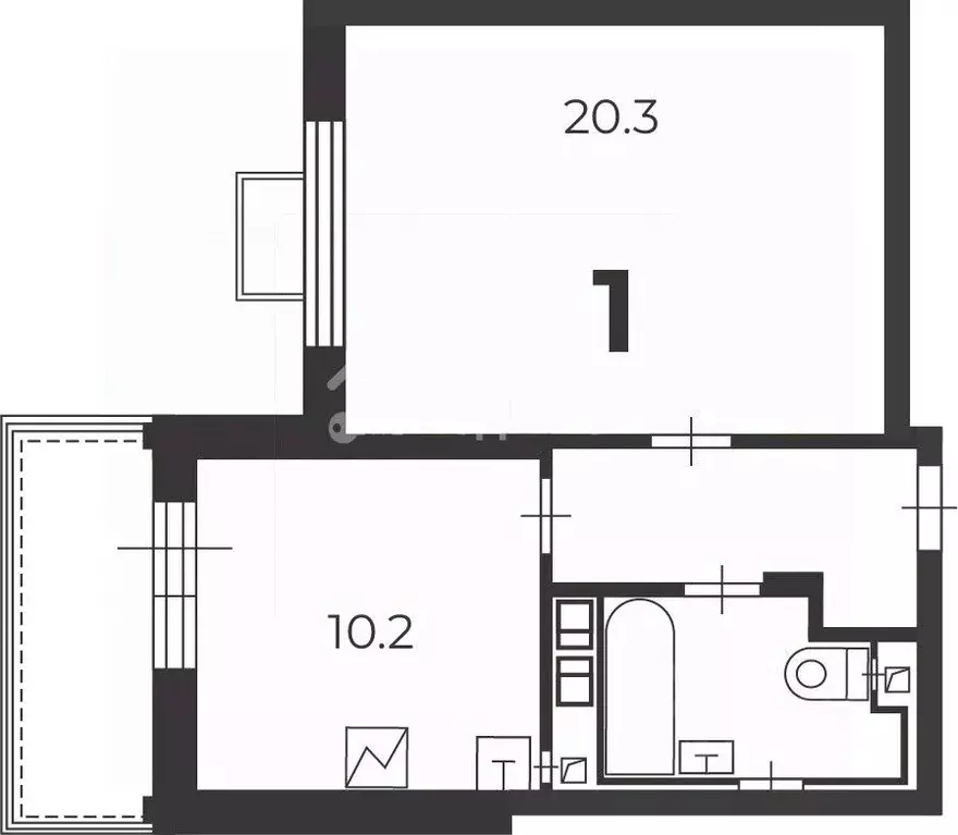 1-к кв. Москва ул. Лобачевского, 28 (43.3 м) - Фото 2