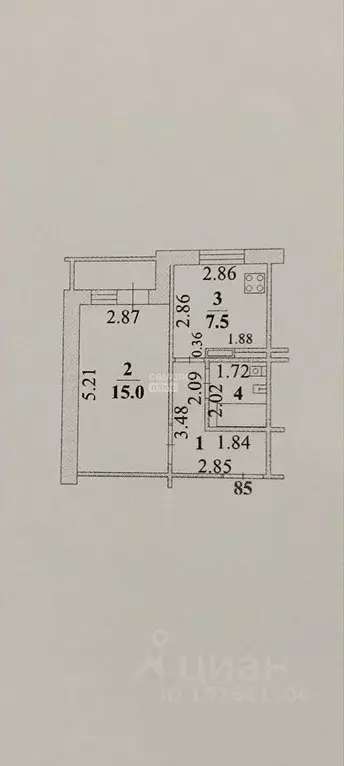 1-к кв. Липецкая область, Липецк ул. Жуковского, 25 (32.1 м) - Фото 1