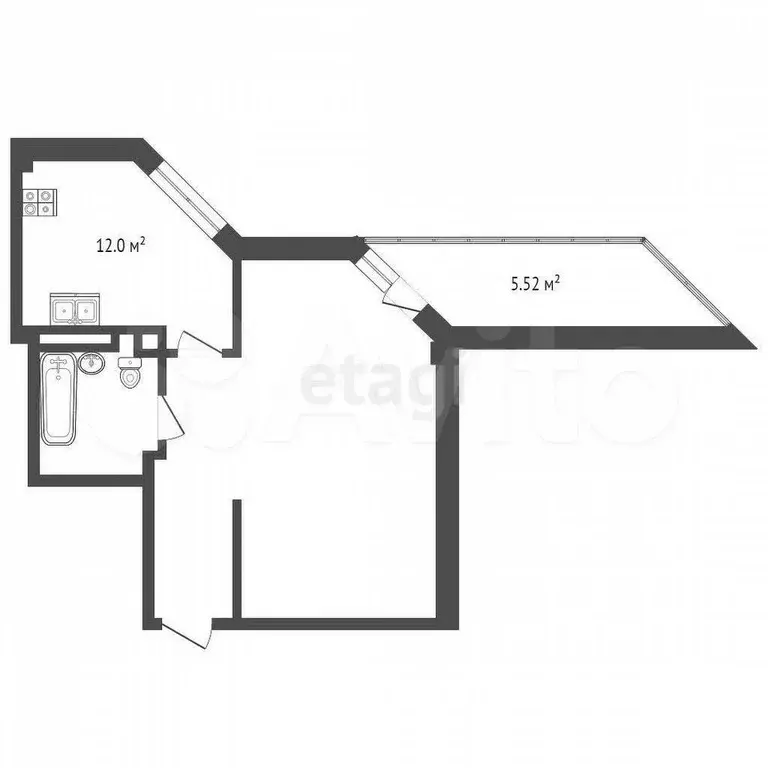 1-к. квартира, 40 м, 4/10 эт. - Фото 0