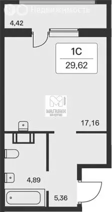 Квартира-студия: деревня Янино-2, Новая улица, 1 (29.62 м) - Фото 1