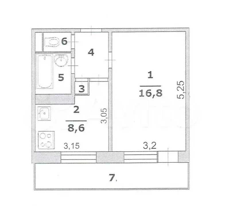 1-к. квартира, 32,7 м, 2/9 эт. - Фото 0