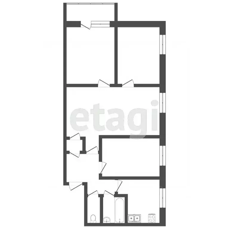 4-к кв. Тюменская область, Тюмень ул. Беляева, 21 (61.0 м) - Фото 2