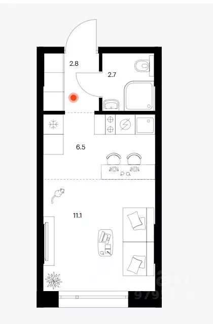 Студия Татарстан, Казань ул. Анаса Тазетдинова, 7к1 (23.7 м) - Фото 2