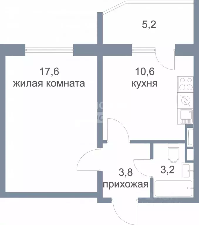 1-к кв. Московская область, Солнечногорск городской округ, Голубое пгт ... - Фото 2
