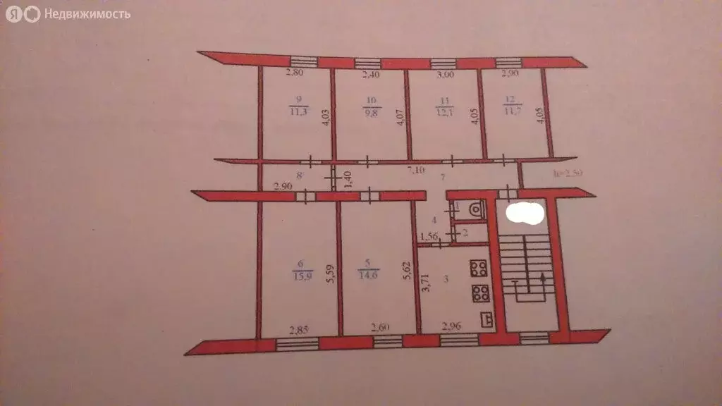 1к в 6-комнатной квартире (12 м) - Фото 2