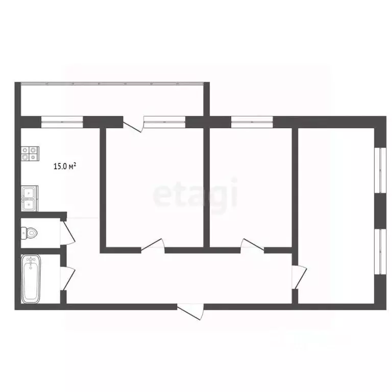 3-к кв. Тюменская область, Тюмень ул. Станислава Карнацевича, 12 (76.0 ... - Фото 2
