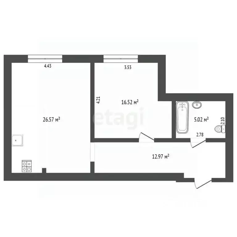 1-к кв. Тюменская область, Тюмень Широтная ул., 112к2 (61.1 м) - Фото 0