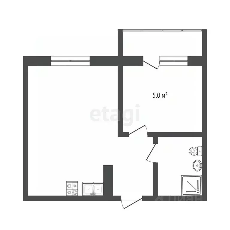 1-к кв. Свердловская область, Ревда ул. Интернационалистов, 44/2 (37.1 ... - Фото 2