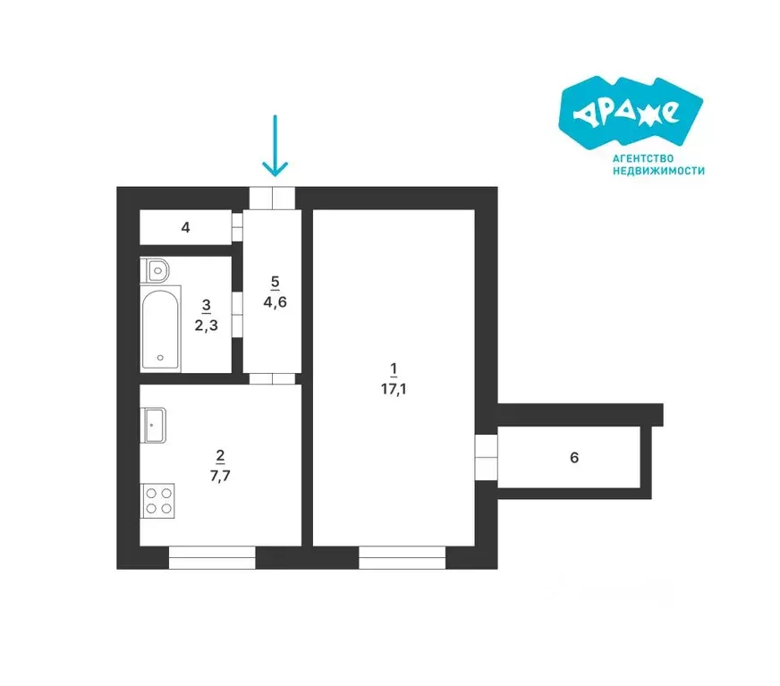 1-к кв. Свердловская область, Екатеринбург тракт Сибирский, 17 (32.2 ... - Фото 2