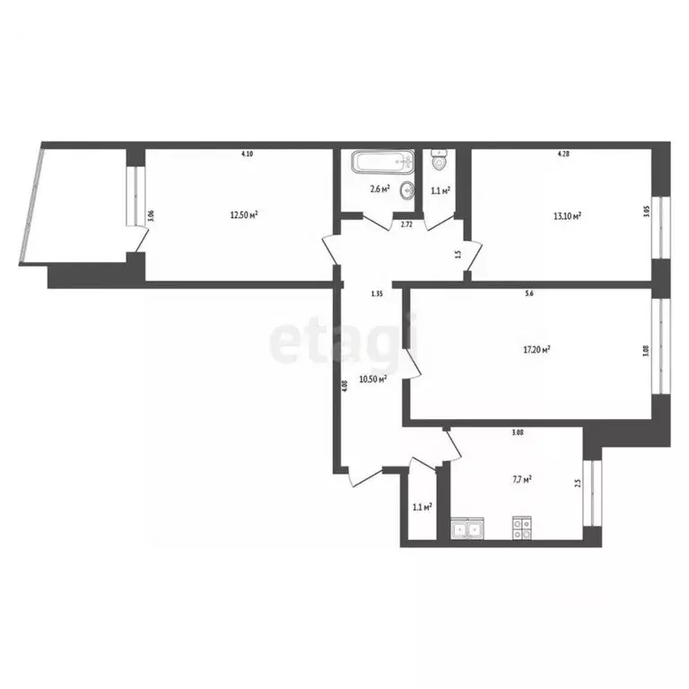 3-к кв. Орловская область, Орел ул. Маринченко, 23 (65.9 м) - Фото 1