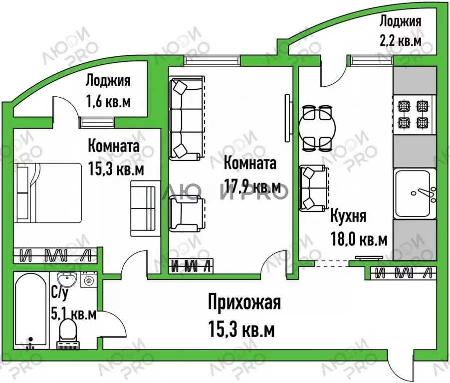 2-к кв. Кировская область, Киров ул. Казанская, 100 (71.6 м) - Фото 2