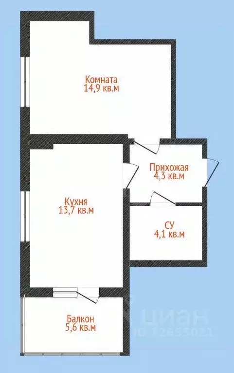 1-к кв. Костромская область, Кострома Кинешемское ш., 34 (37.0 м) - Фото 1