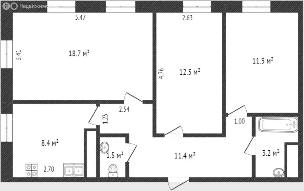 3-комнатная квартира: Новый Уренгой, район Северная Жилая Часть, ... - Фото 1