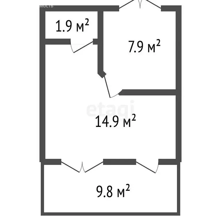 Дом в село Казанская Хава, Солнечная улица (35.4 м) - Фото 1