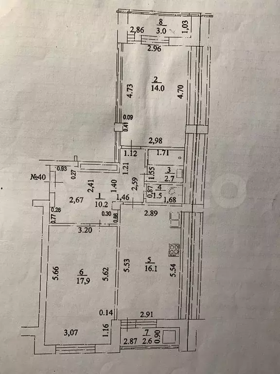 2-к. квартира, 60 м, 9/10 эт. - Фото 0