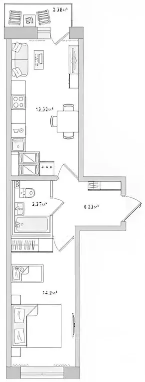 1-к кв. Санкт-Петербург ул. Русановская, 18к3 (38.7 м) - Фото 1