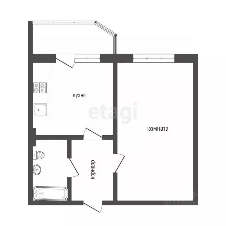 1-к кв. Ханты-Мансийский АО, Сургут тракт Тюменский, 6/1 (36.0 м) - Фото 1
