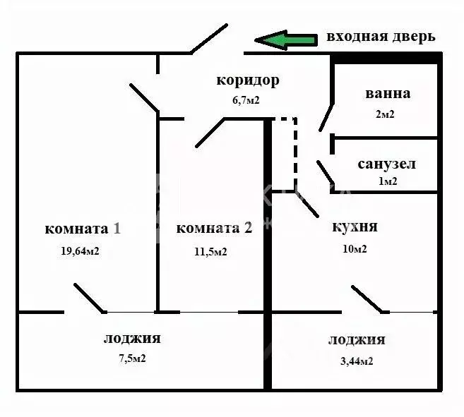 2-к кв. Москва ул. Бестужевых, 21 (54.0 м) - Фото 2
