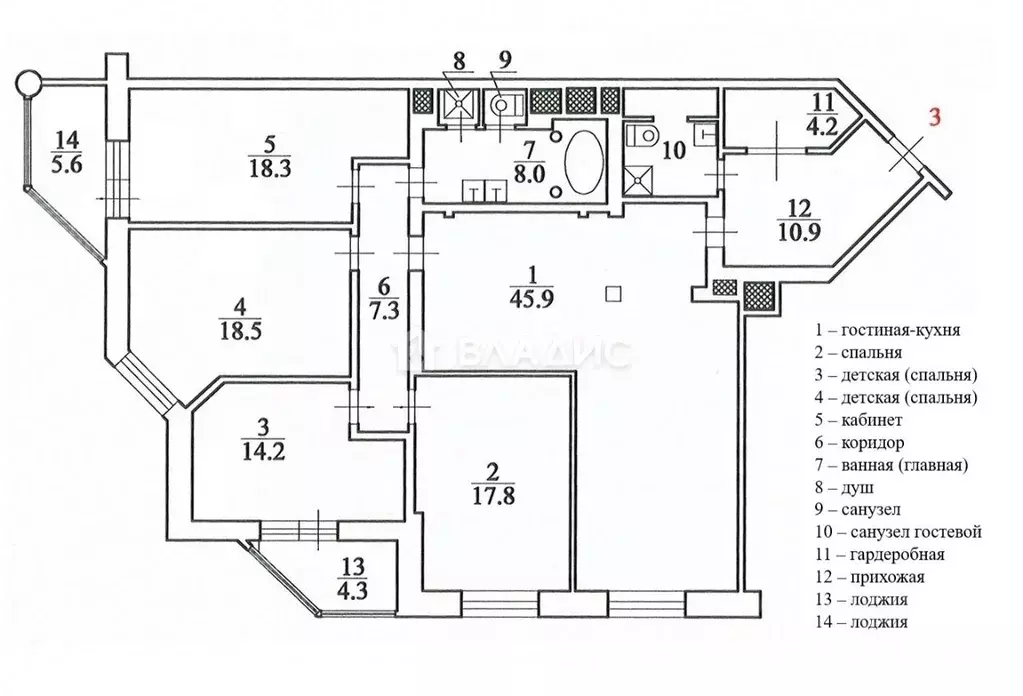 4-к кв. Москва Минская ул., 1ГК2 (152.1 м) - Фото 2