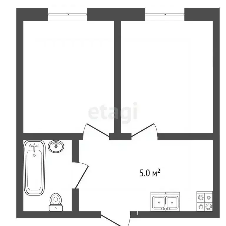 2-к кв. Ставропольский край, Пятигорск Московская ул. (34.0 м) - Фото 1