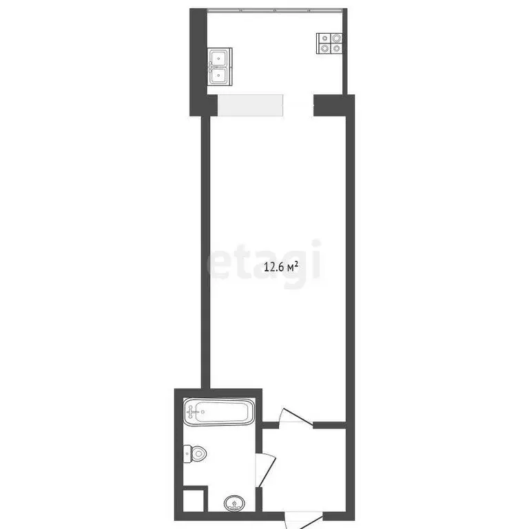 Квартира-студия: Тюмень, улица 30 лет Победы, 77 (12 м) - Фото 1