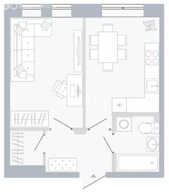 1-комнатная квартира: Пермь, Рионская улица, 4А (34.8 м) - Фото 1