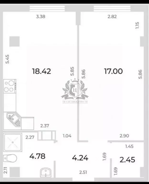 1-к кв. Ленинградская область, Мурино Всеволожский район, ул. Шоссе в ... - Фото 2