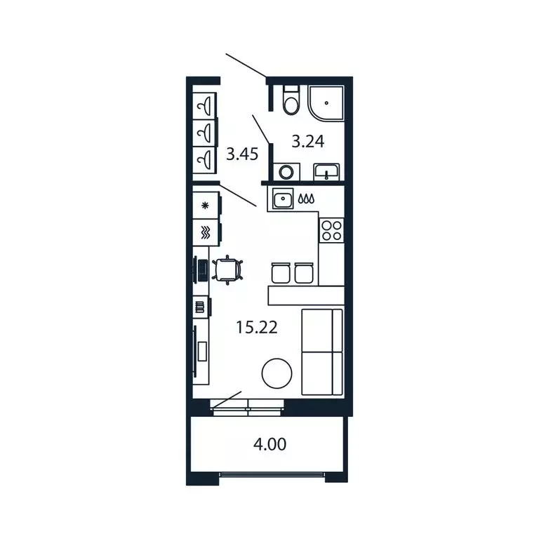 Квартира-студия: Новоселье, Центральная улица, 30к1 (21.5 м) - Фото 1