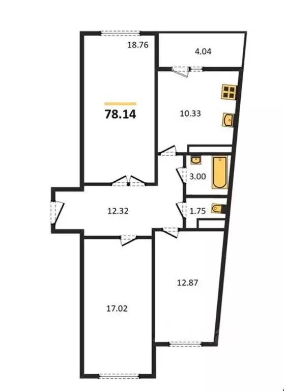 3-к кв. Пензенская область, Пенза ул. Генерала Глазунова, 6 (74.6 м) - Фото 2