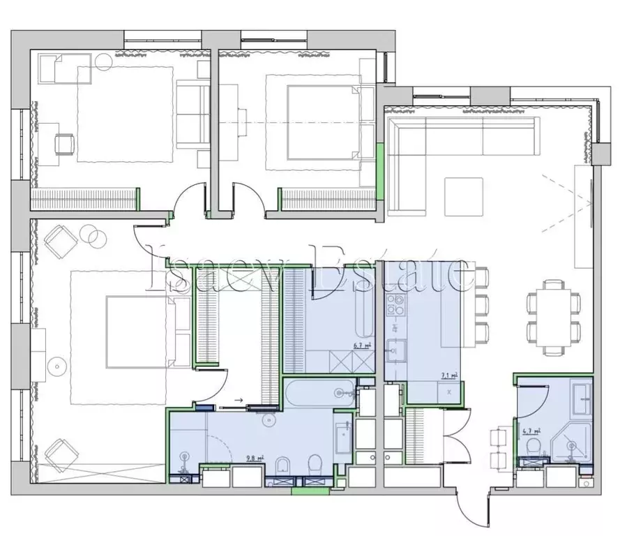 3-к кв. Московская область, Красногорск ул. Авангардная, 10 (143.9 м) - Фото 2
