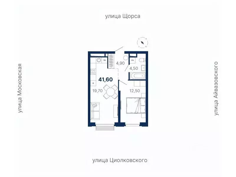 1-к кв. Свердловская область, Екатеринбург ул. Московская, 251 (41.6 ... - Фото 0