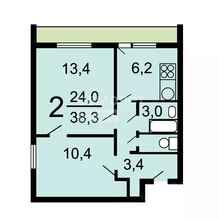2-к кв. Москва Матвеевская ул., 3 (39.0 м) - Фото 2