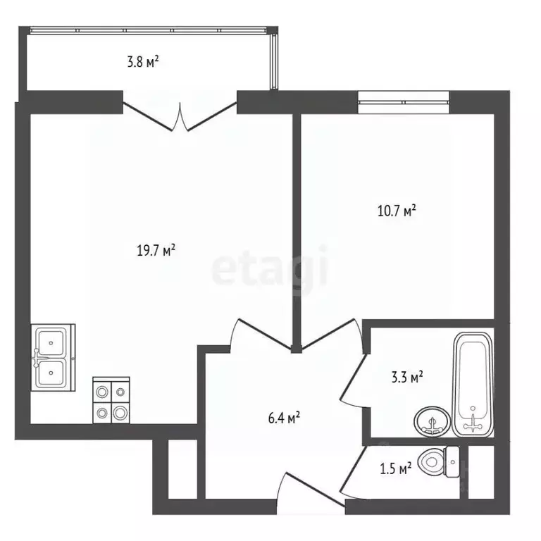 1-к кв. Санкт-Петербург ул. Среднерогатская, 8к1 (41.6 м) - Фото 2