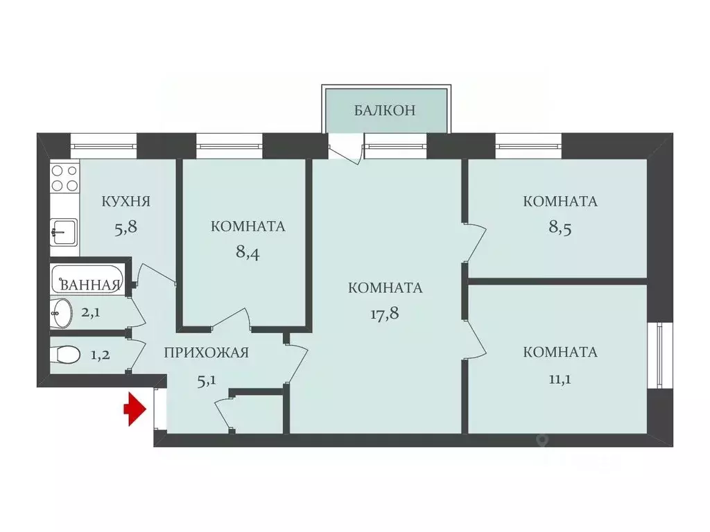 4-к кв. Волгоградская область, Городищенский район, Новорогачинское ... - Фото 1