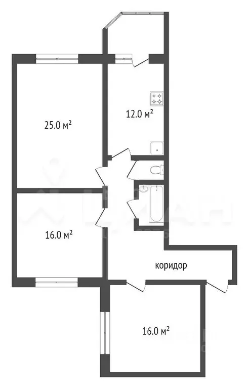 3-к кв. Красноярский край, Красноярск ул. Мужества, 14 (96.0 м) - Фото 2