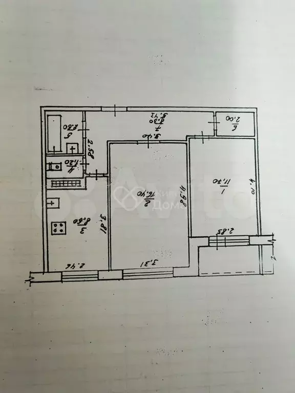 2-к. квартира, 52,5 м, 1/9 эт. - Фото 0