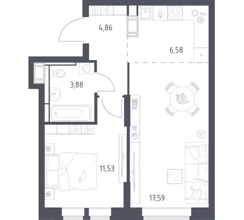 1-комнатная квартира: посёлок городского типа Путилково, ЖК Большое ... - Фото 1